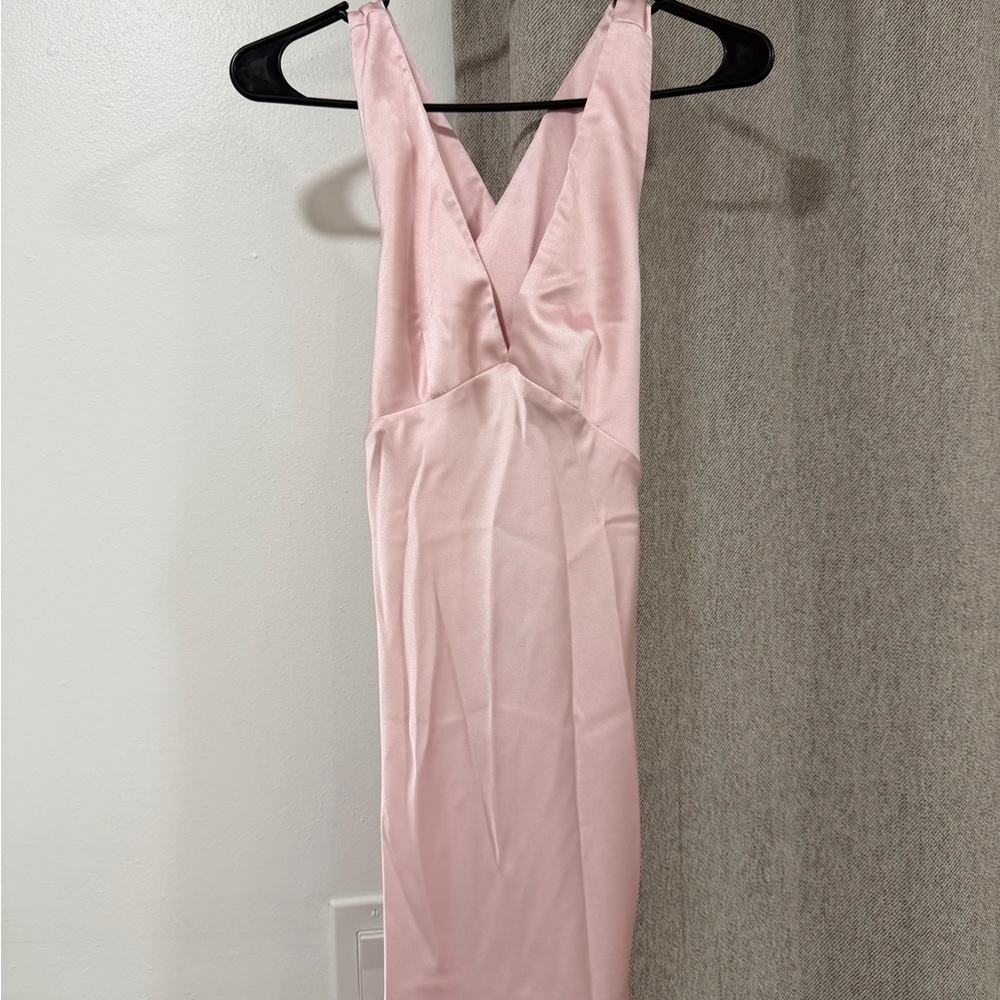 Zara Pink Satin Maxi Dress - Picture 6 of 7